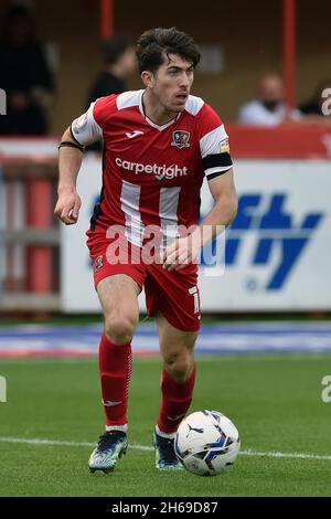 EXETER, GBR.13 NOV Josh Key of Exeter City pendant le match Sky Bet League 2 entre Exeter City et Oldham Athletic au St James' Park, Exeter, le samedi 13 novembre 2021.(Crédit : Eddie Garvey | MI News) Banque D'Images