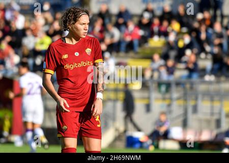 13 novembre 2021, Rome, Italie : Elena Linari d'AS Roma Women lors de la série Un match entre A.S. Roma Women et ACF Fiorentina Femmile au stadio Tre Fontane le 14 novembre 2021 à Rome, Italie.(Credit image: © Domenico Cippitelli/Pacific Press via ZUMA Press Wire) Banque D'Images