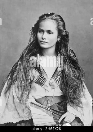 Pinay-avatar- image d'un vrai et vrai Pinay-circa 1875 Banque D'Images