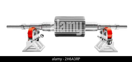 Grand rotor de générateur de moteur électrique pour une centrale électrique ou pour un grand navire de mer isolé fond blanc Banque D'Images