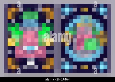 Ensemble de 2022 affiches « Joyeux Noël » et « bonne année » en style néon.Collection de panneaux au néon, modèle de conception, brochure, affiche lumineuse.Néon brillant Illustration de Vecteur