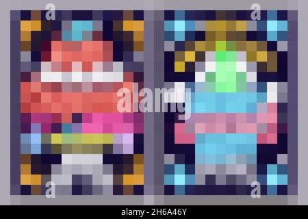 Ensemble de 2022 affiches « Joyeux Noël » et « bonne année » en style néon.Collection de panneaux au néon, modèle de conception, brochure, affiche lumineuse.Néon brillant Illustration de Vecteur