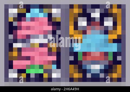 Ensemble de 2022 affiches « Joyeux Noël » et « bonne année » en style néon.Collection de panneaux au néon, modèle de conception, brochure, affiche lumineuse.Néon brillant Illustration de Vecteur