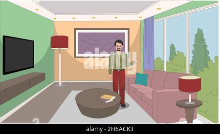 Salle de séjour Vector Illustration de Vecteur