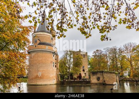 Wijk bij Duurstede, pays-Bas - 11 novembre 2021 : Tour du château historique de Duurstede à Wijk bij Duurstede, Utrecht aux pays-Bas Banque D'Images