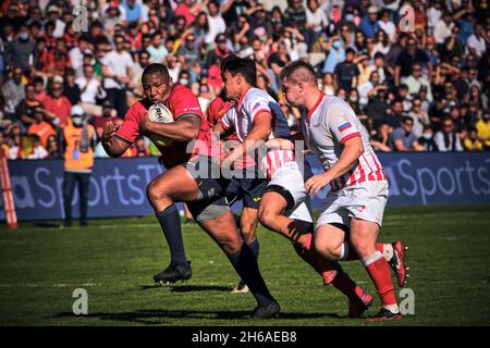 Légende : Madrid, Espagne.14 novembre 2021.Rugby Europe Championship 2021 - Espagne vs Russie.Le Championnat d'Europe de rugby 2021 fait partie du processus de qualification pour la coupe du monde de rugby 2023 en France.Estadio Central UCM, Madrid, Espagne.Crédit: EnriquePSans/Alay Live News Banque D'Images