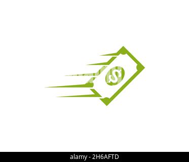 Illustration du symbole vectoriel du logo Creative Fast Money Cash Dollar Illustration de Vecteur