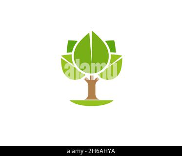 Illustration du symbole vectoriel du logo de l'arbre abstrait créatif Illustration de Vecteur