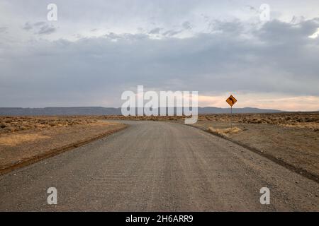 Curve in the Road, Wyoming, États-Unis Banque D'Images