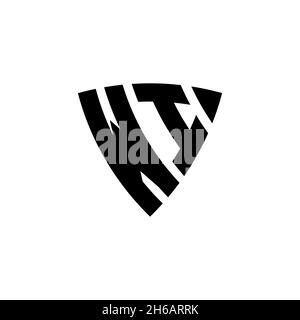 WI Monogram logo lettre avec triangle bouclier style conception isolée sur fond blanc.Logo triangle monogramme, logo bouclier monogramme, triangle s. Illustration de Vecteur