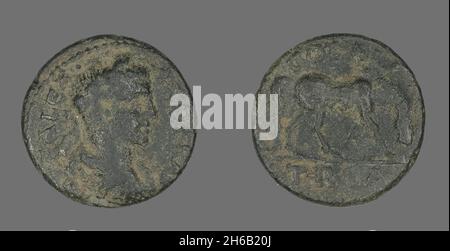 Pièce de monnaie représentant l'empereur Severus Alexander, 222-235. Banque D'Images