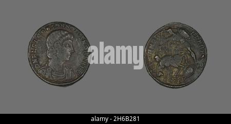 Pièce de monnaie représentant l'empereur Constantine II ou l'empereur Constantius Gallus, 317/337 ou (Constantine II) 351/354 (Constantin Gallus). Banque D'Images