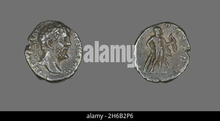 Denarius (coin) représentant l'empereur Septimius Severus, 197. Banque D'Images