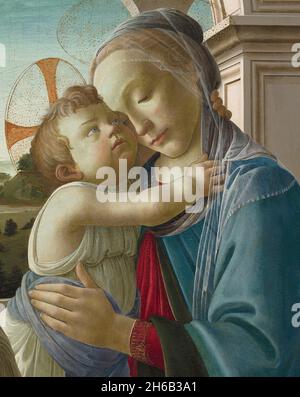 Vierge et enfant avec un Ange, 1475/85.Détails d'une illustration plus grande. Banque D'Images