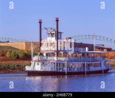 « Island Queen » Mississippi Steamboat, Memphis, Tennessee, États-Unis d'Amérique Banque D'Images