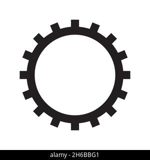 Icône d'engrenage ou de pièces de style simple sur fond blanc isolé Illustration de Vecteur