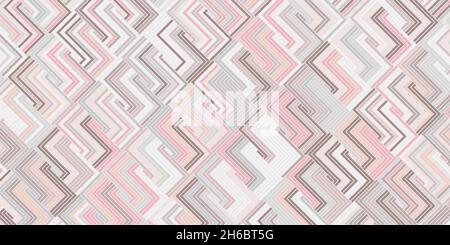 Motif géométrique avec chevauchement de la forme rectangulaire des rayures.Élégant fond rose couleur pastel Illustration de Vecteur