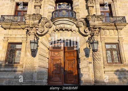 Guadalajara, Palacio del Gobierno, Palais du Gouvernement de Jalisco, situé sur la Plaza de Armas, dans le centre-ville historique près de la cathédrale centrale de Guadalajara. Banque D'Images