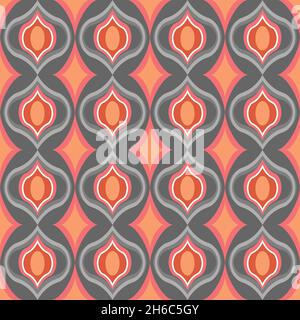 Motif de formes ovales abstraites.Motif vectoriel sans couture en gris et rose. Illustration de Vecteur