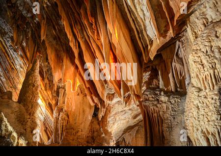 Détails des formations rocheuses dans les grottes de Jenolan, près de Sydney, en Australie Banque D'Images