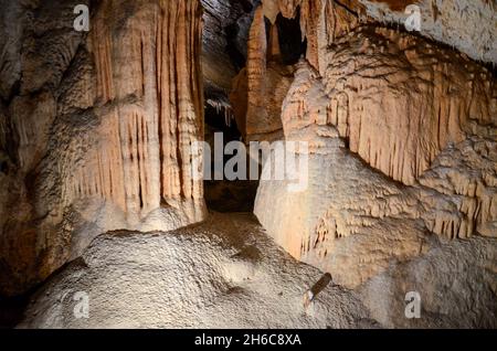 Détails des formations rocheuses dans les grottes de Jenolan, près de Sydney, en Australie Banque D'Images