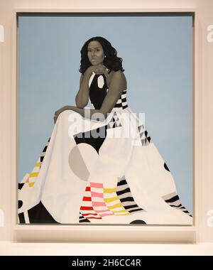 Le portrait officiel de la première dame, Michelle Obama, dévoilé en 2018.Prêt au Musée d'Art du comté de Los Angeles Banque D'Images