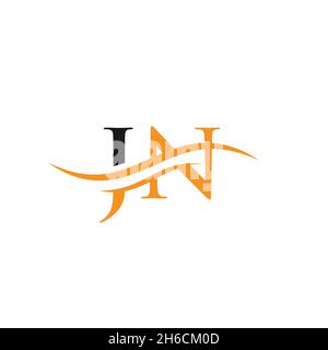 LOGO LIÉ JN pour l'identité de l'entreprise.Vecteur de logo JN de la lettre créative Illustration de Vecteur