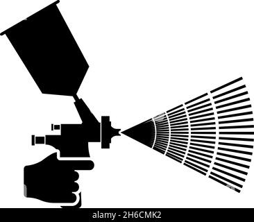 Outil de peinture en main icône noir couleur vecteur illustration plat style simple image Illustration de Vecteur