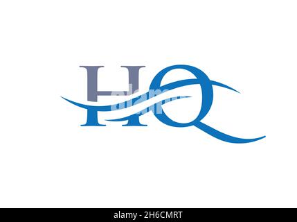 Lettre créative du siège social avec concept de luxe.Logo HQ moderne conçu pour l'identité de l'entreprise et de l'entreprise. Illustration de Vecteur