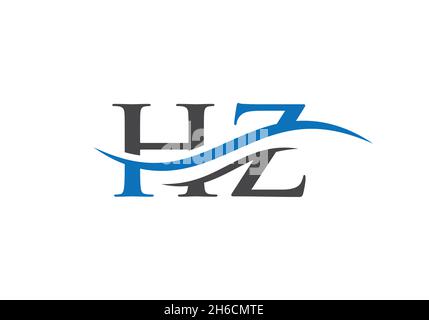 Logo Premium Letter HZ avec concept vague d'eau.LOGO HZ avec design moderne et tendance Illustration de Vecteur
