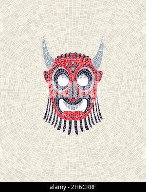 Mosaïque de masque tribal, illustration vectorielle Illustration de Vecteur