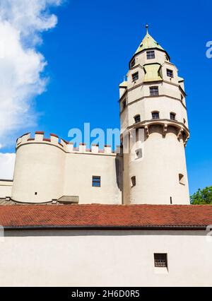 Château Hasegg ou Burg Hasegg est un château et menthe situé Hall in Tirol, région autrichienne du Tyrol Banque D'Images