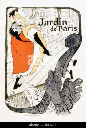 Affiche Publicité Jane avril danse au jardin de Paris par Henri de Toulouse-Lautrec , 1893. Banque D'Images