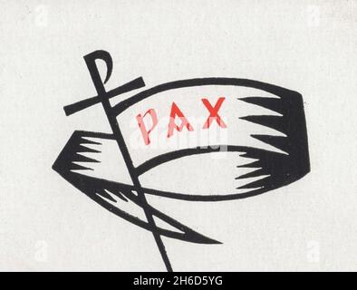 Belle qualité vintage graphique avec le symbole de PAX deuxième ( paix) épée .Additional-Rights-Clearences-non disponible Banque D'Images