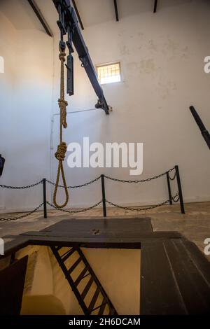 La Citadelle d'Akko, la forteresse de Crusader utilisée pendant le mandat britannique comme prison et site d'exécution - aujourd'hui un musée des mouvements souterrains israéliens Banque D'Images