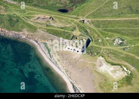 Castle point Lime Works and Kilns, Holy Island, Northumberland, 2018. Banque D'Images