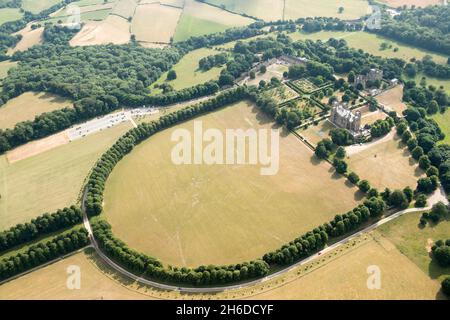 Hardwick Hall, Hardwick Old Hall et parc paysager environnant, près de Mansfield, Derbyshire, 2018. Banque D'Images