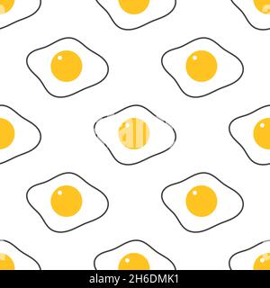 Œufs frits sans couture.Œufs pour le petit-déjeuner.Illustration vectorielle Illustration de Vecteur