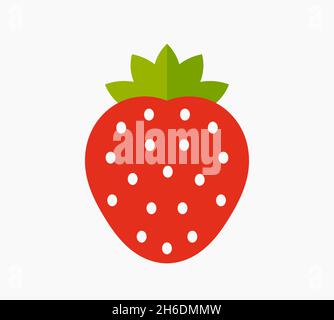 Symbole de fruit de fraise rouge.Icône fraise isolée.Illustration vectorielle. Illustration de Vecteur
