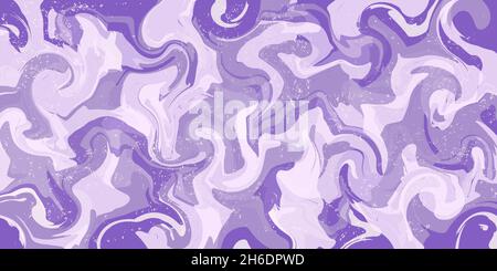 Fond violet avec marbre liquide et grunge.Texture ondulée caoutchoutée.Abstraction lilas avec vagues et courbes.Design intérieur.Invitation de mariage. Illustration de Vecteur