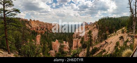 Photo panoramique du parc national de Bryce Canyon, une réserve tentaculaire dans le sud de l'Utah, aux États-Unis Banque D'Images