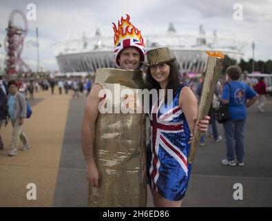 Jeux Olympiques de Londres 2012 - 05/08/12 fans de sports britanniques photographiés aux Jeux Olympiques ce week-end Banque D'Images