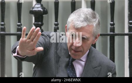 Jack Straw, secrétaire aux Affaires étrangères, photographié à Downing Street, Londres, le 05/10/05. Banque D'Images