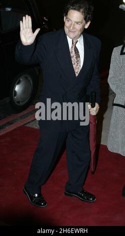 Nigel Lawson arrive pour le 80e anniversaire de la baronne Margaret Thatcher à l'hôtel Mandarin Oriental de Knightsbridge, Londres.Jeff Moore/allactiondigital.com Banque D'Images