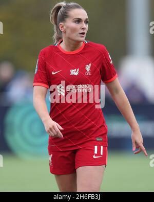 DURHAM, GBR.14 NOV Melissa Lawley de Liverpool pendant le match de championnat féminin FA entre Durham Women FC et Liverpool au château de Maiden, à Durham City, le dimanche 14 novembre 2021.(Credit: Mark Fletcher | MI News) Credit: MI News & Sport /Alay Live News Banque D'Images