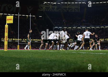 Cardiff, Royaume-Uni.14 novembre 2021.Une vision générale de l'action.Rugby Autumn Nations Series Match, pays de Galles v Fidji au stade de la Principauté à Cardiff le dimanche 14 novembre 2021. photo par Andrew Orchard/Andrew Orchard photographie sportive crédit: Andrew Orchard photographie sportive/Alamy Live News Banque D'Images