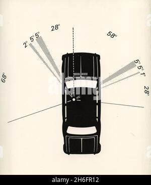 Dessin de la visibilité de la berline FIAT 125 quatre portes, Italie 1967 Banque D'Images