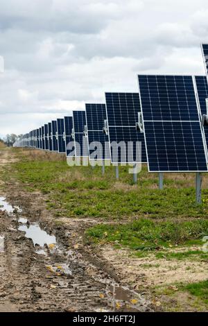 Solar Farm, Mid-Michigan, Etats-Unis, par James D Coppinger/Dembinsky photo Assoc Banque D'Images