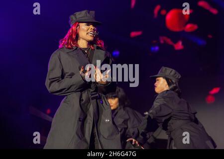 Las Vegas, États-Unis.14 novembre 2021.Teyana Taylor pendant le Day N Vegas Music Festival le 14 novembre 2021, à Las Vegas, Nevada (photo de Daniel DeSlover/Sipa USA) crédit: SIPA USA/Alay Live News Banque D'Images