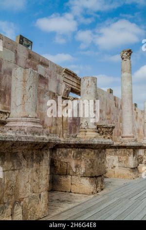 Ruines du Théâtre romain d'Amman, Jordanie Banque D'Images